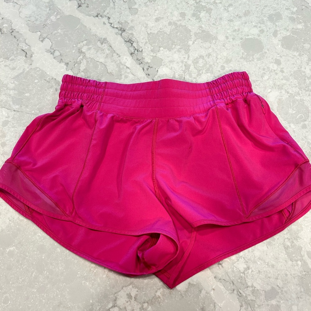 Lululemon sonic pink Hotty hot shorts